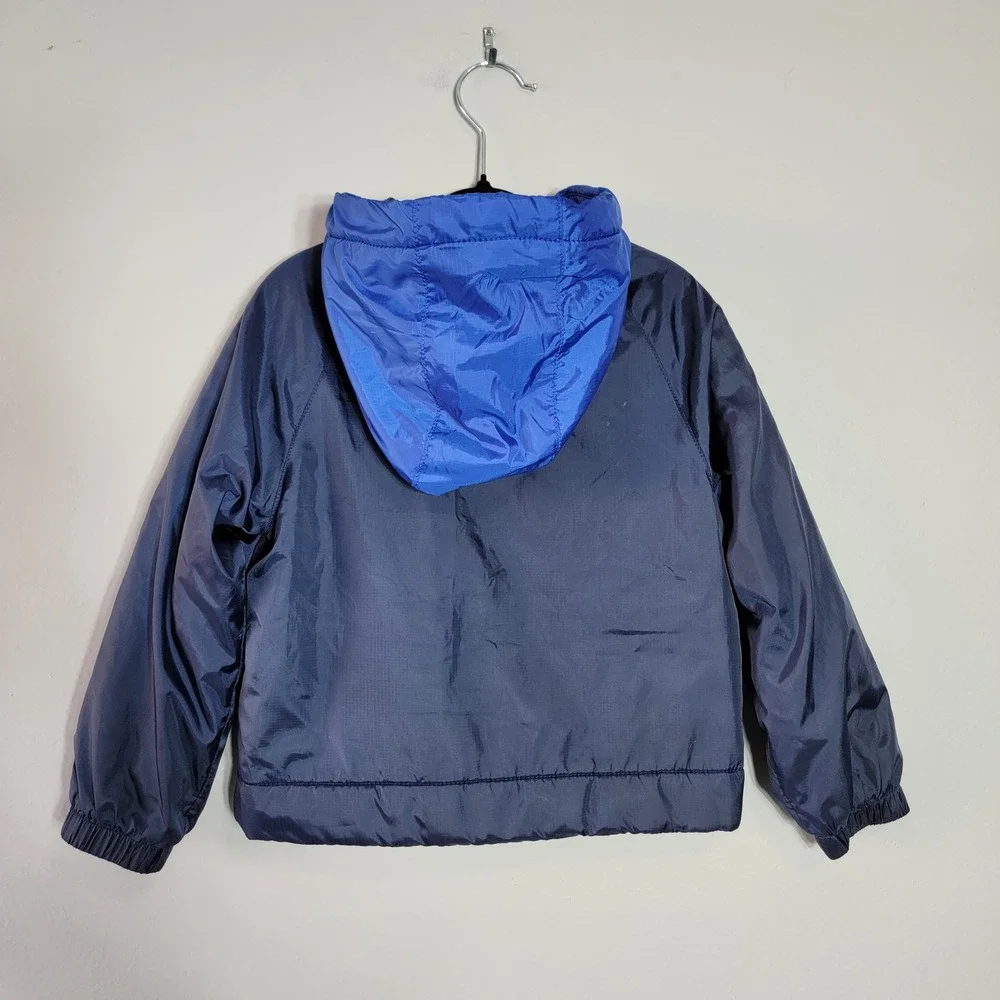 Nike Boys 2T Fleece Lined‎ Jacket Blue Navy Chevron Logo Hooded Kids